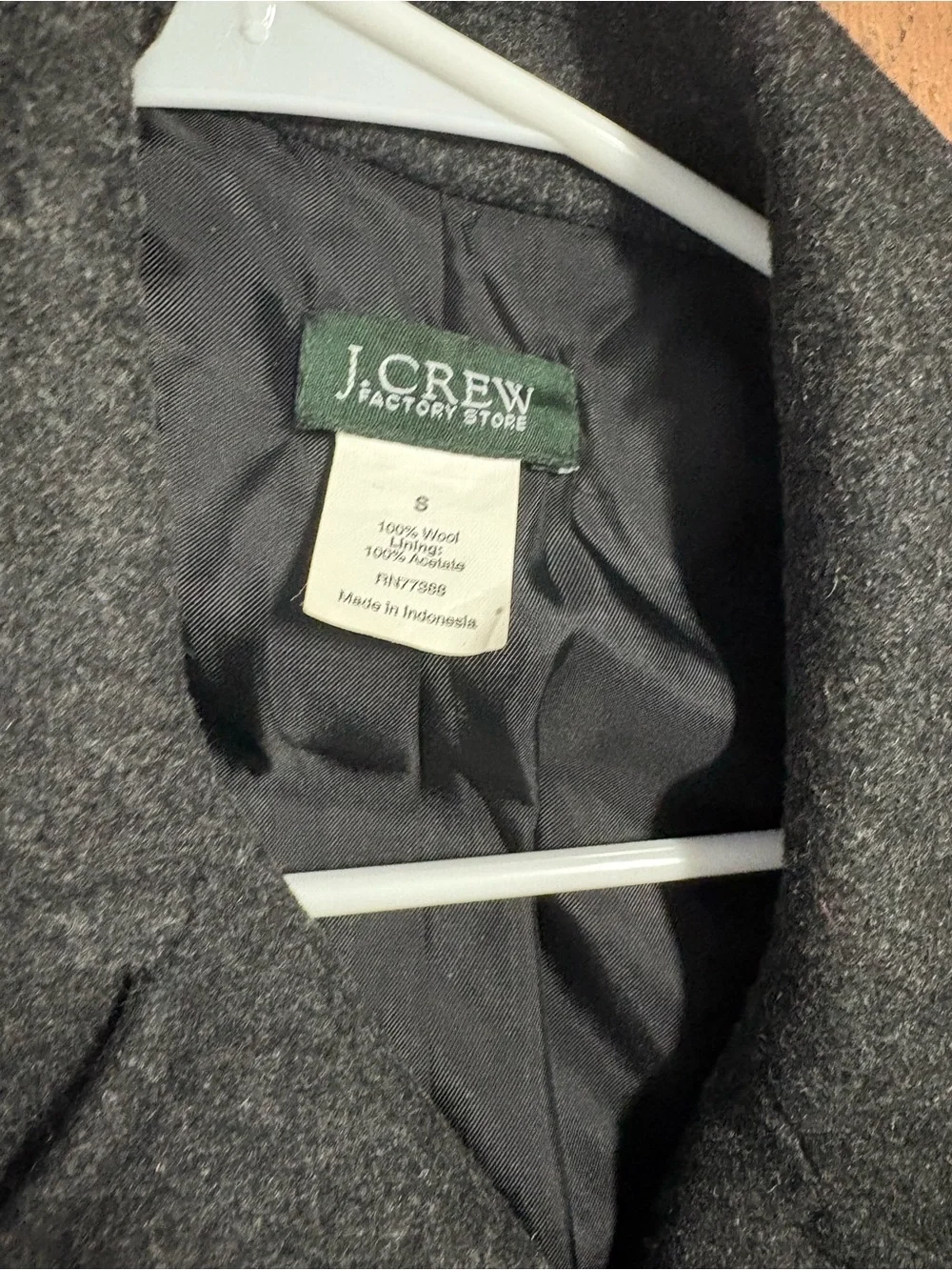 J. Crew Men's Double-Breasted Peacoat in Charcoal